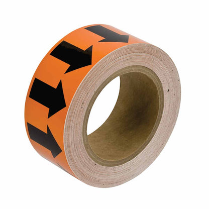 B302 2"X30YDS BLK/ORG ARROW TAPE