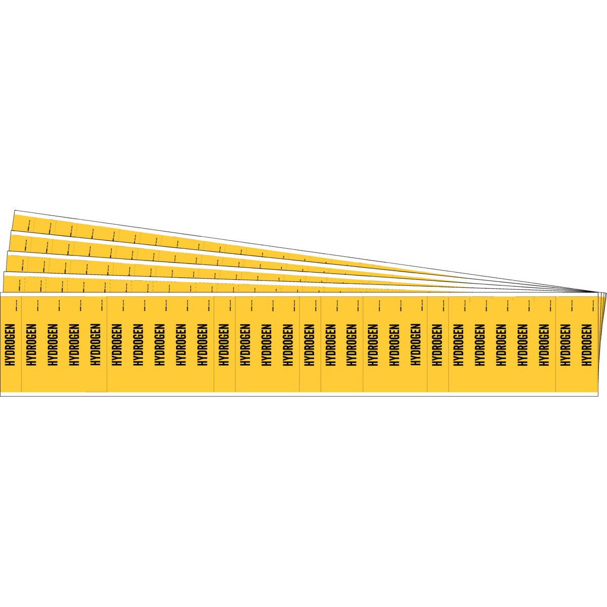 HYDROGEN Pipe Marker Sty 28 BK on YL PK