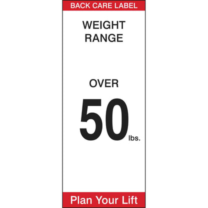 B235,2X5",BACK WEIGH LABEL, 500/ROLL