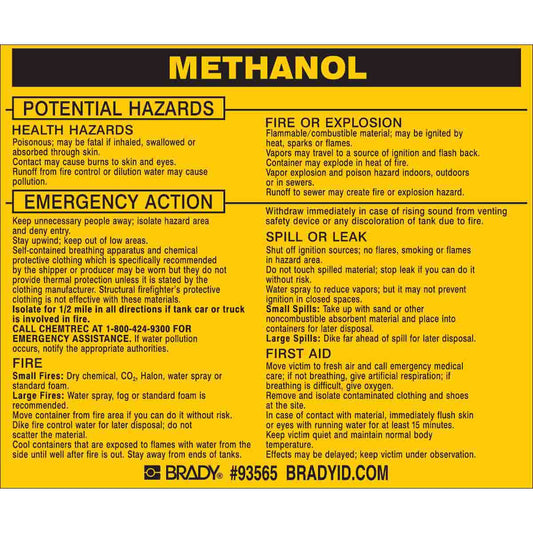 METHANOL Labels 3.75x4.5 BK/YL