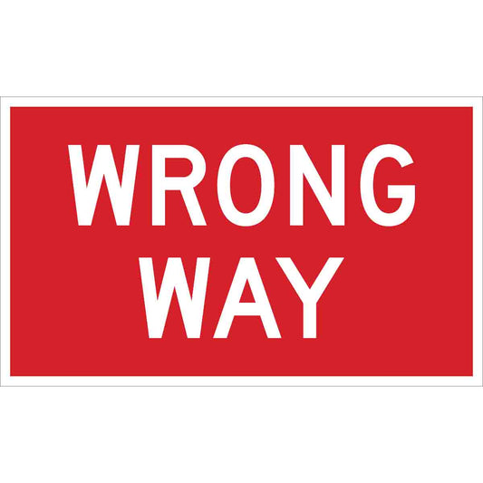 18X30 WHT/RED TRAFFIC WRONG WAY HIP