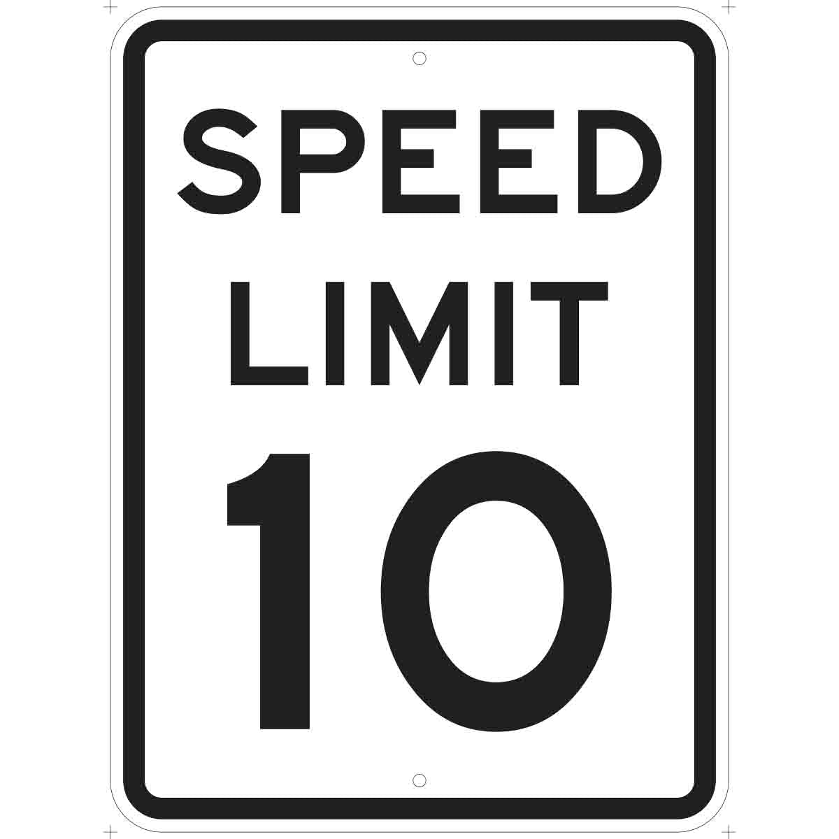 B120,24X18,BLK/WHT,SPEED LIMIT 10