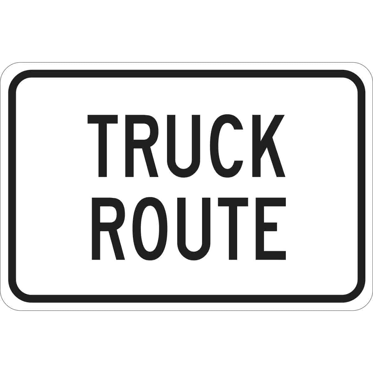 18X24 BLK/WHT TRAFFIC TRUCK ROUTE HIP