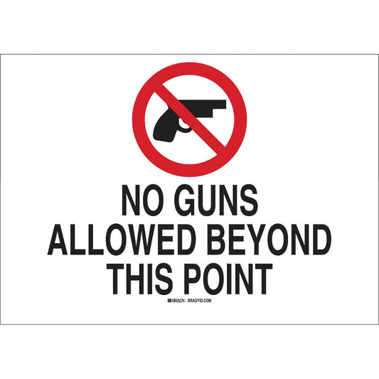B120,10X14,RED,BLK/WHT,NO GUNS ALLOWED