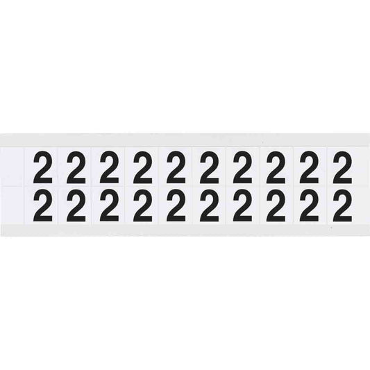 0.625" Vinyl N&L Black on White 2 20/PK