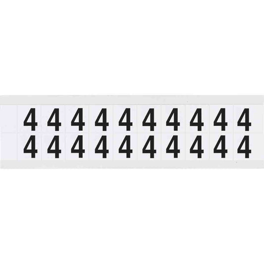 0.625" Vinyl N&L Black on White 4 20/PK