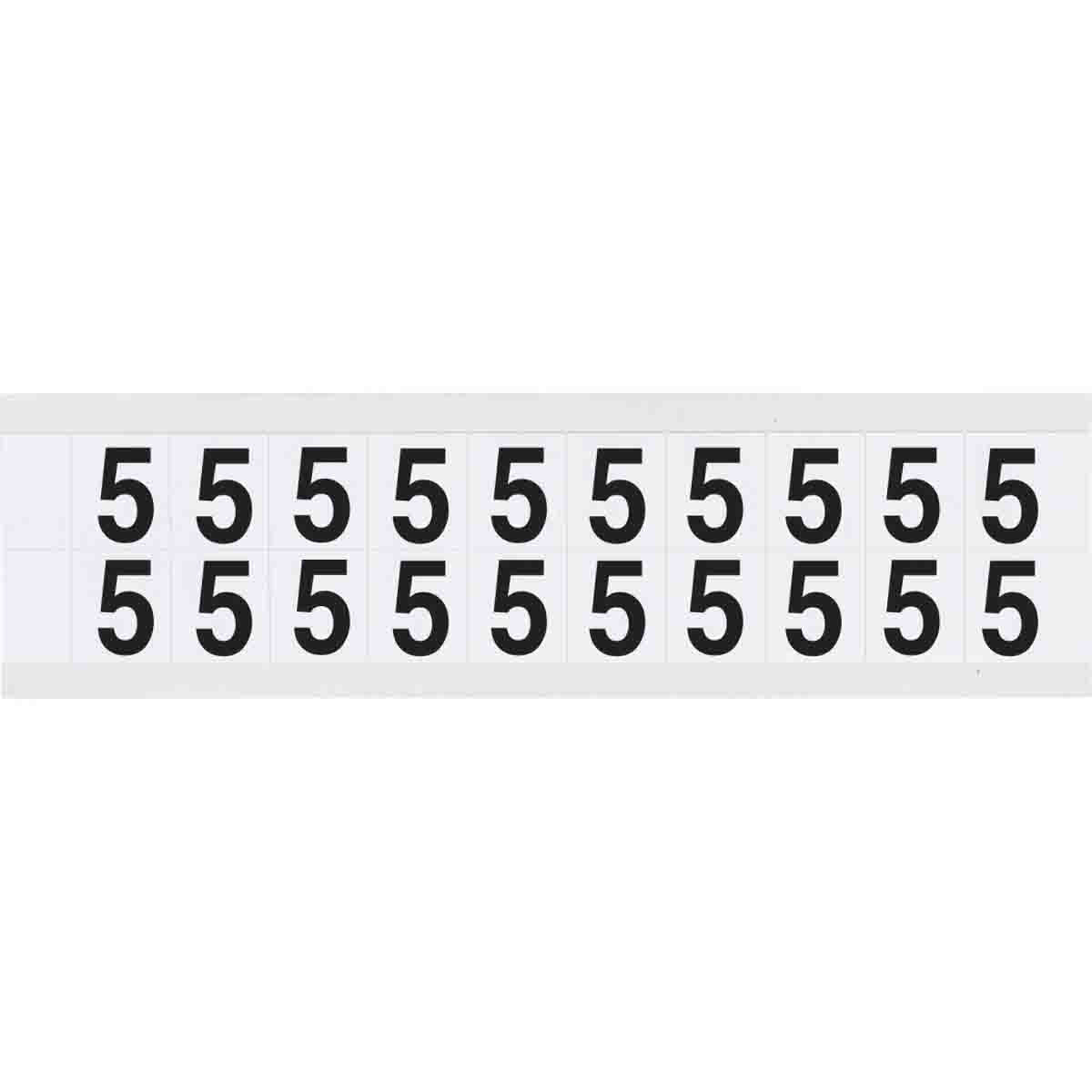 0.625" Vinyl N&L Black on White 5 20/PK