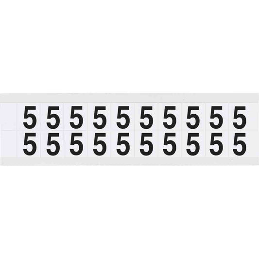 0.625" Vinyl N&L Black on White 5 20/PK