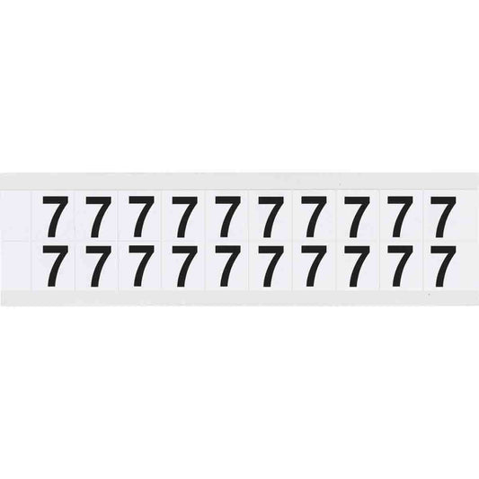 0.625" Vinyl N&L Black on White 7 20/PK