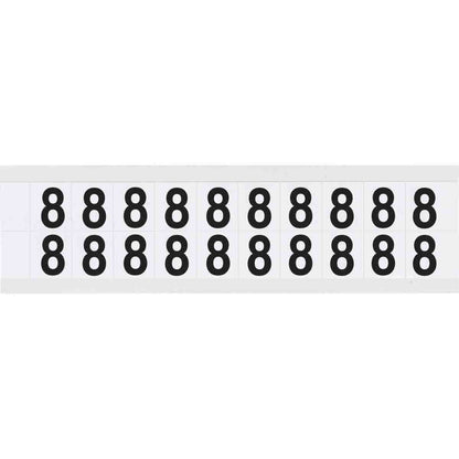 0.625" Vinyl N&L Black on White 8 20/PK
