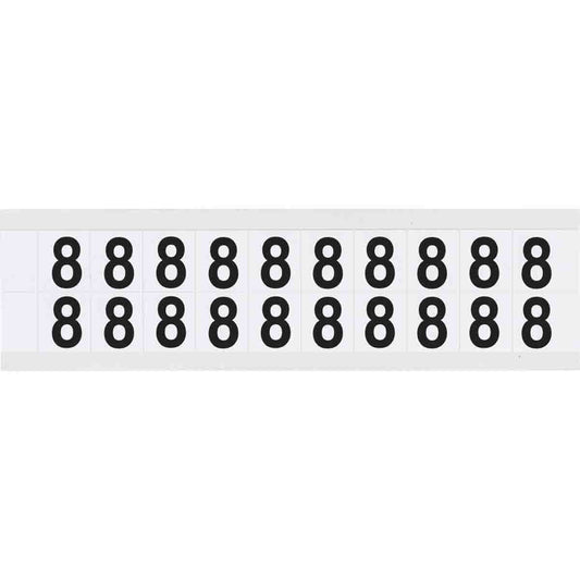 0.625" Vinyl N&L Black on White 8 20/PK
