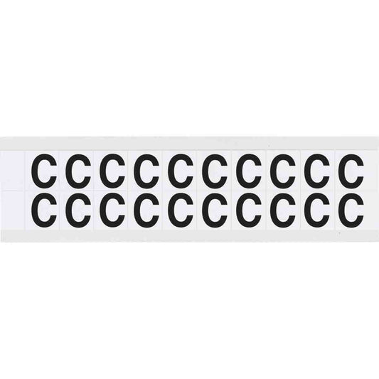 0.625" Vinyl N&L Black on White C 20/PK