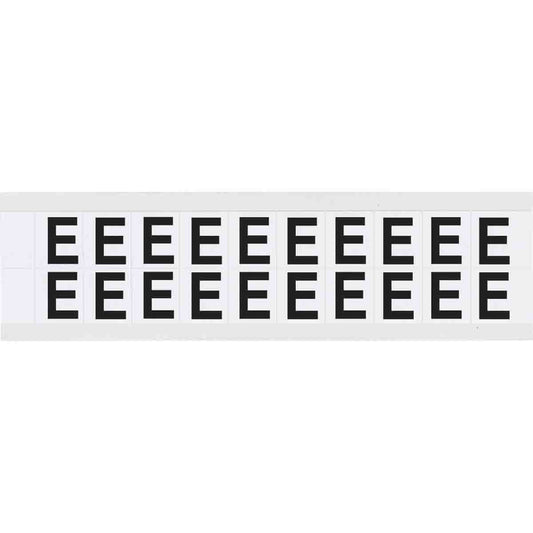 0.625" Vinyl N&L Black on White E 20/PK
