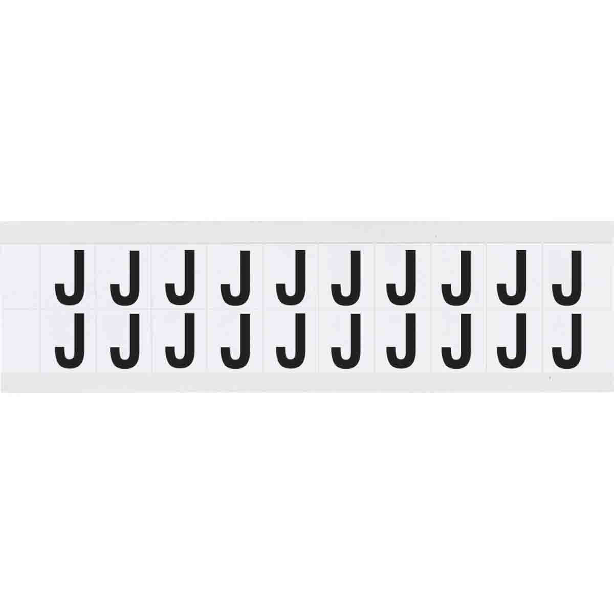 0.625" Vinyl N&L Black on White J 20/PK