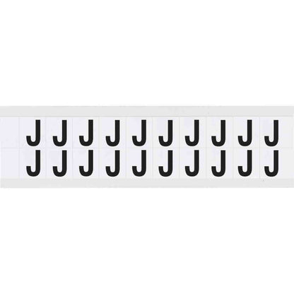 0.625" Vinyl N&L Black on White J 20/PK