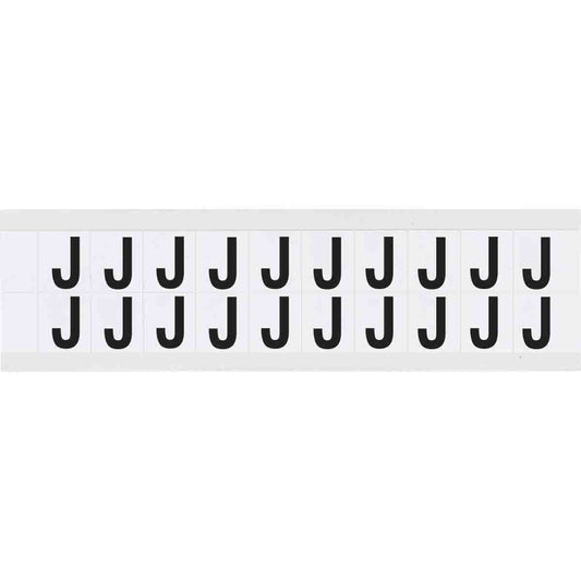 0.625" Vinyl N&L Black on White J 20/PK