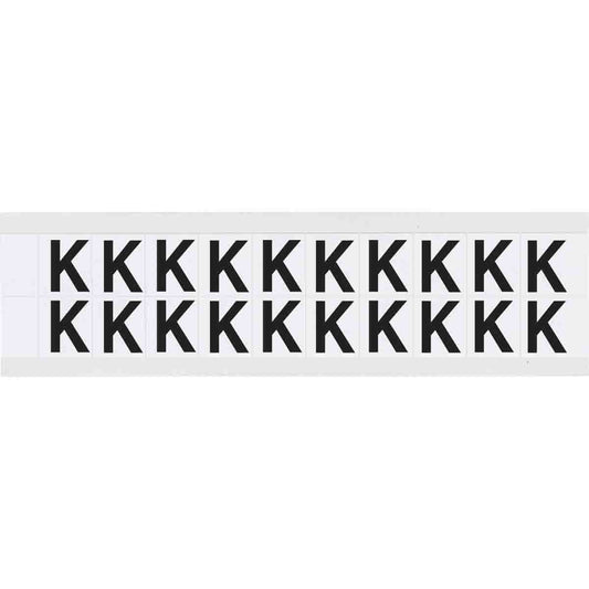 0.625" Vinyl N&L Black on White K 20/PK
