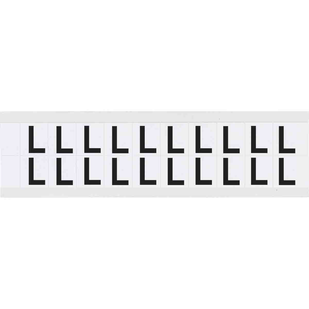 0.625" Vinyl N&L Black on White L 20/PK