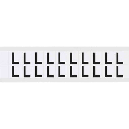 0.625" Vinyl N&L Black on White L 20/PK