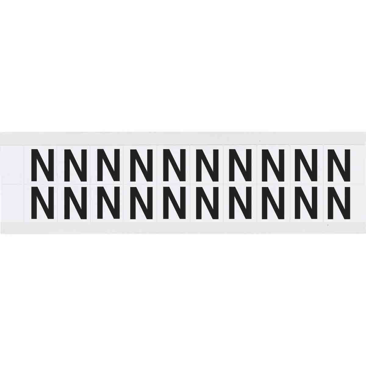 0.625" Vinyl N&L Black on White N 20/PK