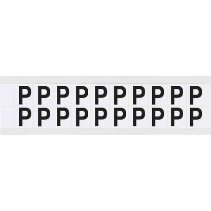 0.625" Vinyl N&L Black on White P 20/PK