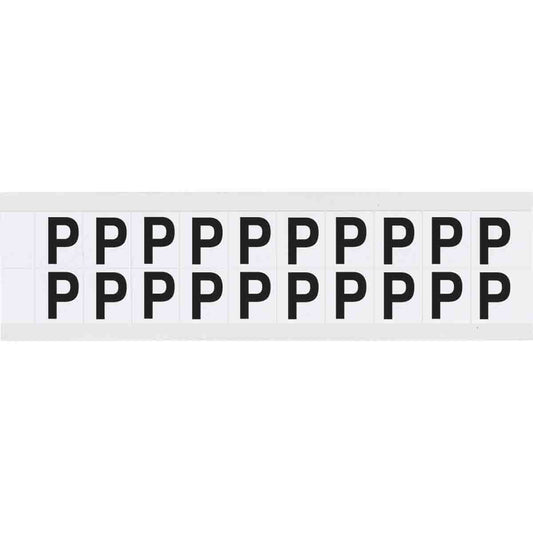 0.625" Vinyl N&L Black on White P 20/PK