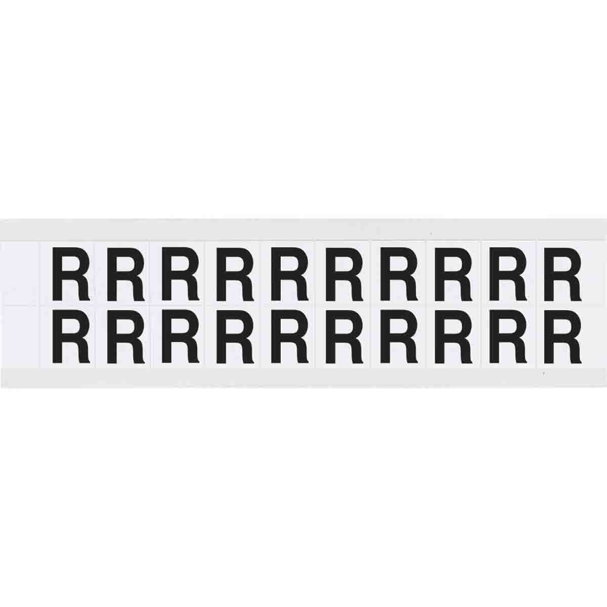 0.625" Vinyl N&L Black on White R 20/PK