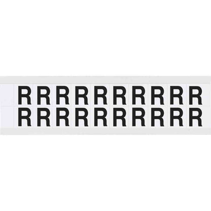 0.625" Vinyl N&L Black on White R 20/PK