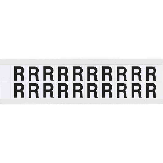 0.625" Vinyl N&L Black on White R 20/PK