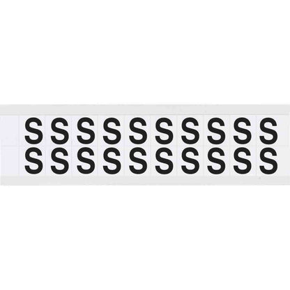 0.625" Vinyl N&L Black on White S 20/PK