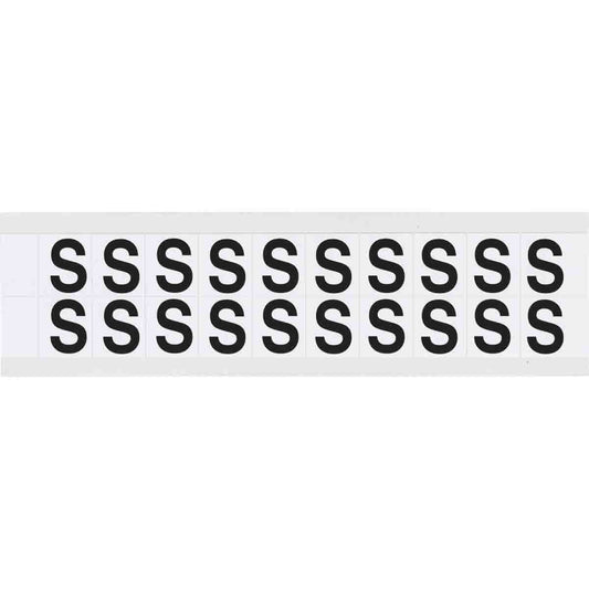 0.625" Vinyl N&L Black on White S 20/PK