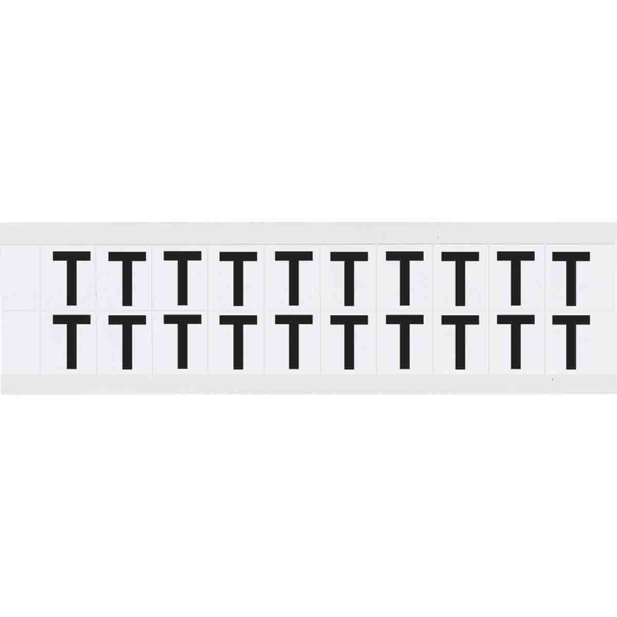 0.625" Vinyl N&L Black on White T 20/PK