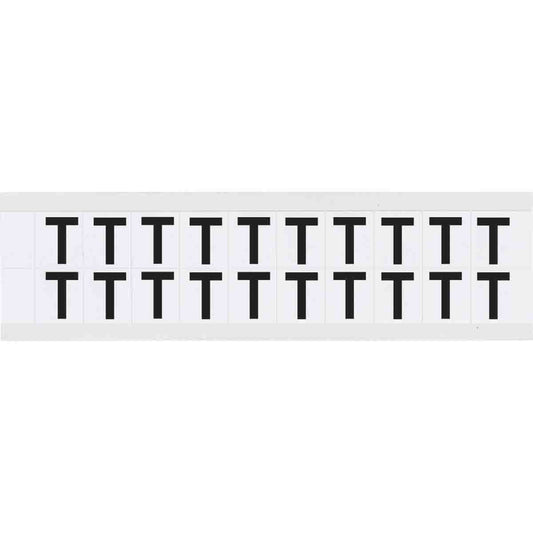 0.625" Vinyl N&L Black on White T 20/PK