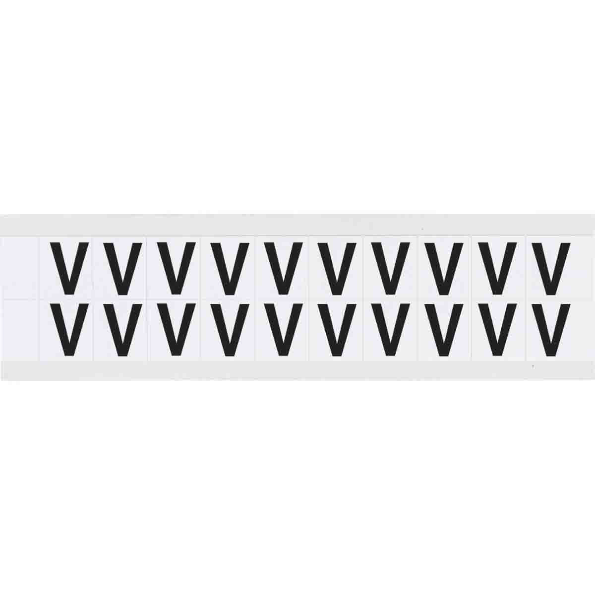 0.625" Vinyl N&L Black on White V 20/PK
