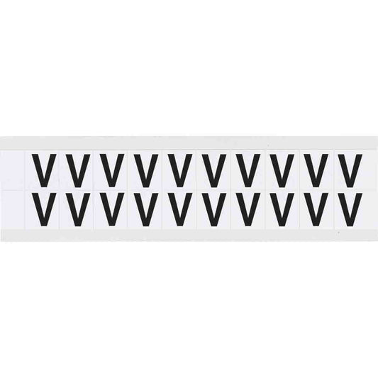 0.625" Vinyl N&L Black on White V 20/PK
