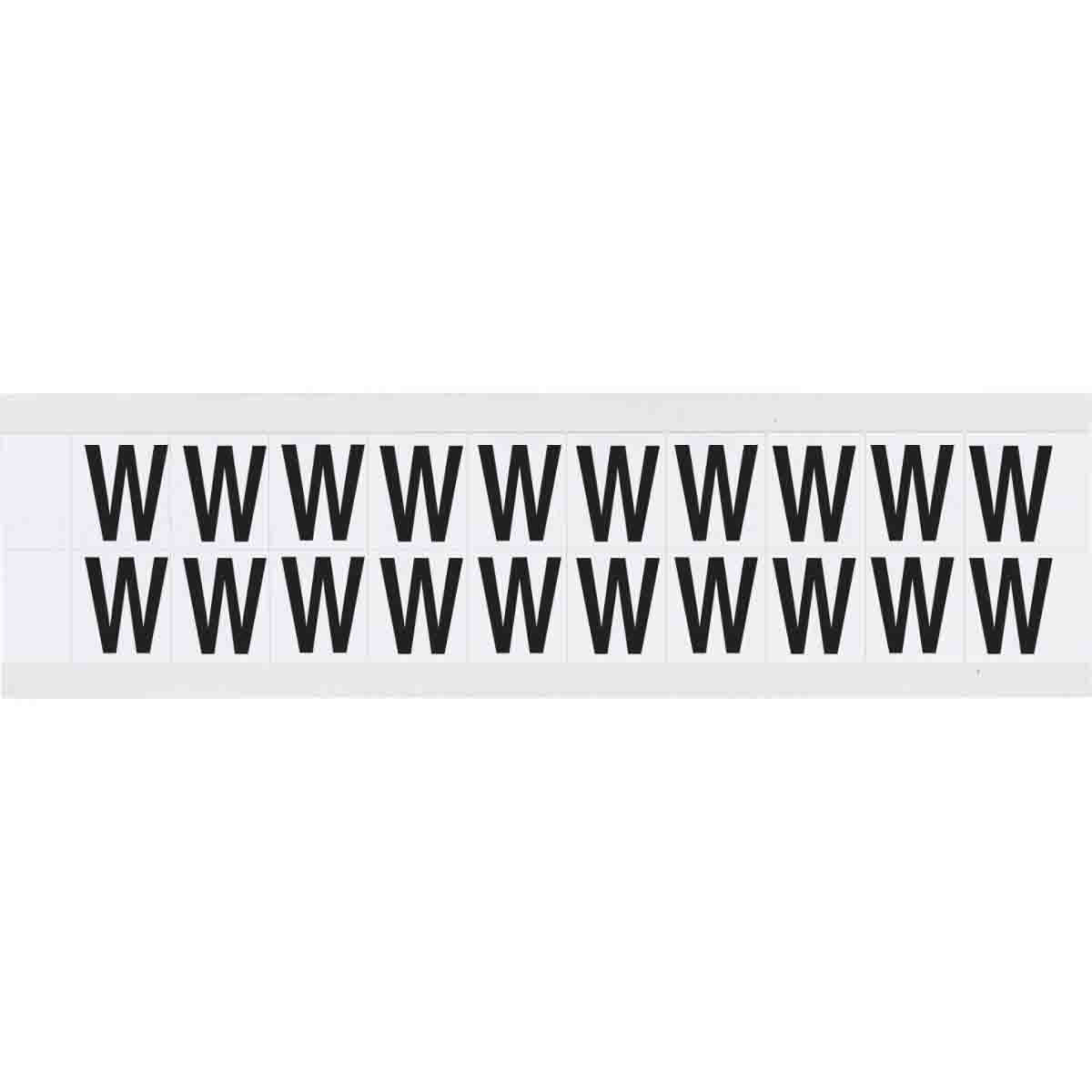 0.625" Vinyl N&L Black on White W 20/PK