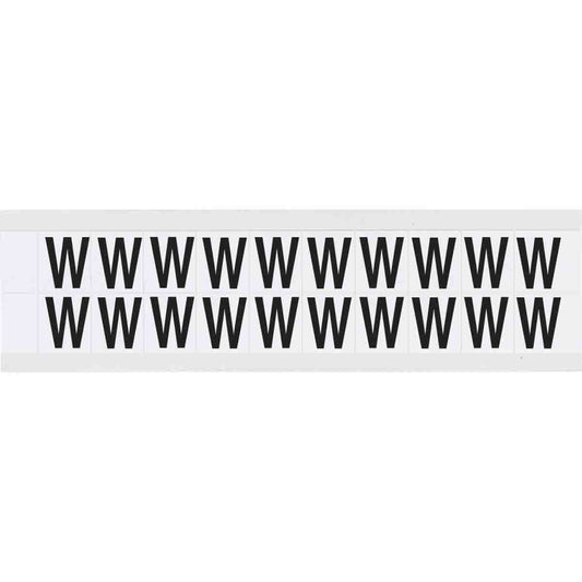 0.625" Vinyl N&L Black on White W 20/PK