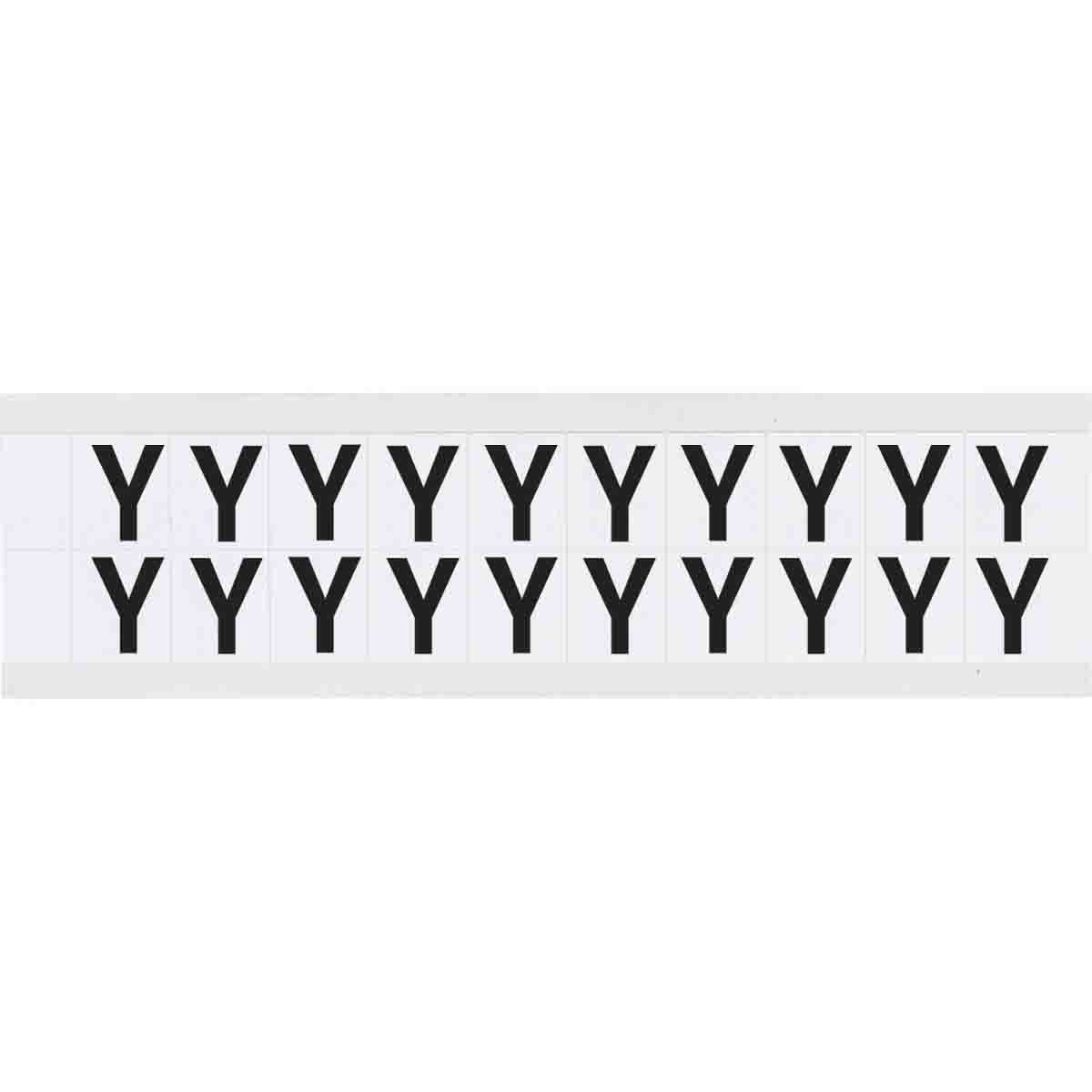 0.625" Vinyl N&L Black on White Y 20/PK