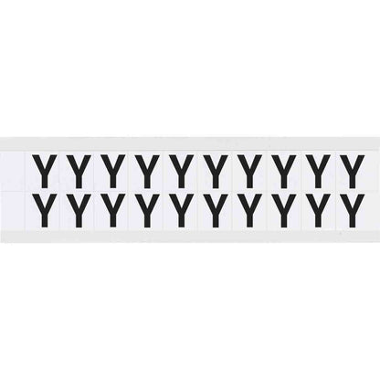 0.625" Vinyl N&L Black on White Y 20/PK