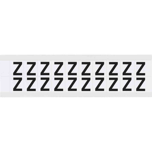 0.625" Vinyl N&L Black on White Z 20/PK