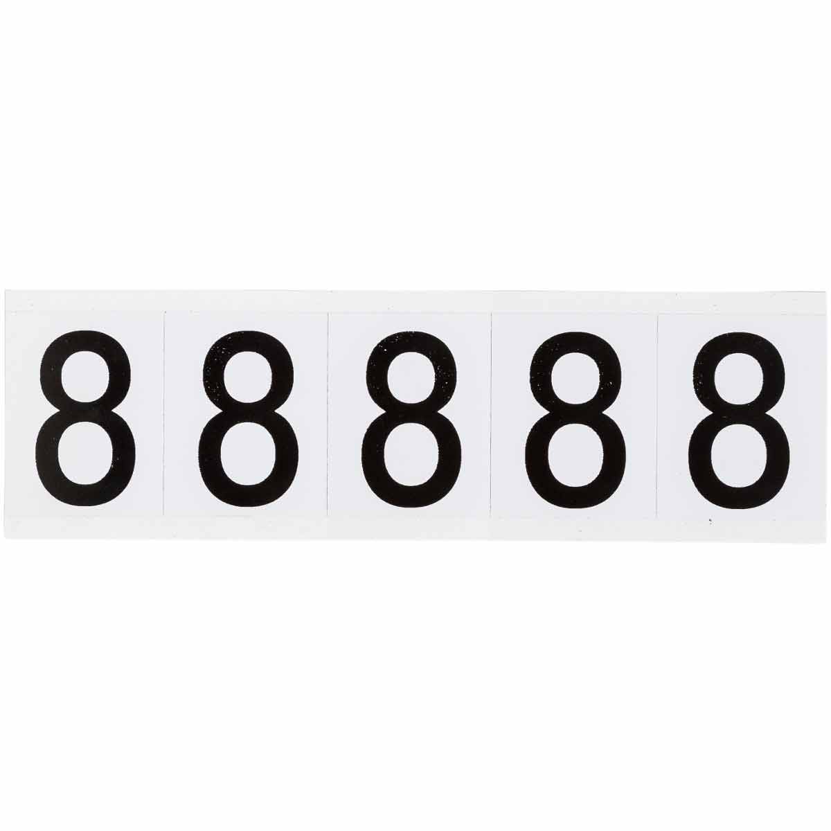1.938 in Vinyl N&L Black on White 8 5/PK