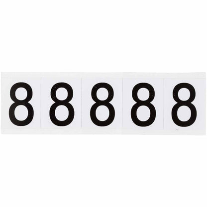 1.938 in Vinyl N&L Black on White 8 5/PK