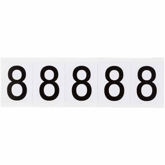 1.938 in Vinyl N&L Black on White 8 5/PK