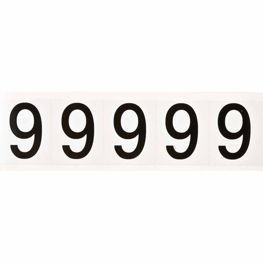 1.938 in Vinyl N&L Black on White 9 5/PK