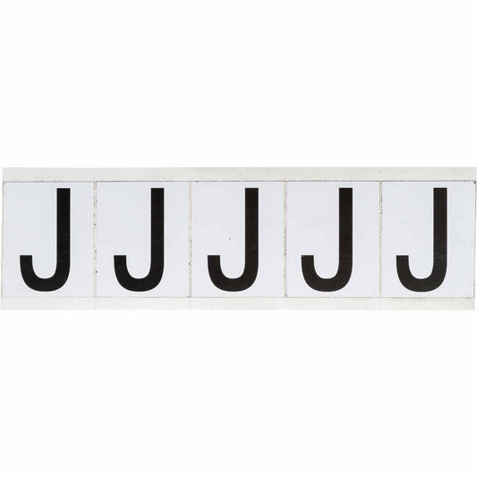 1.938 in Vinyl N&L Black on White J 5/PK