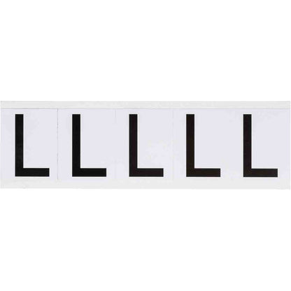 1.938 in Vinyl N&L Black on White L 5/PK