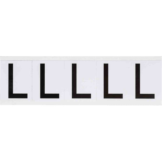 1.938 in Vinyl N&L Black on White L 5/PK