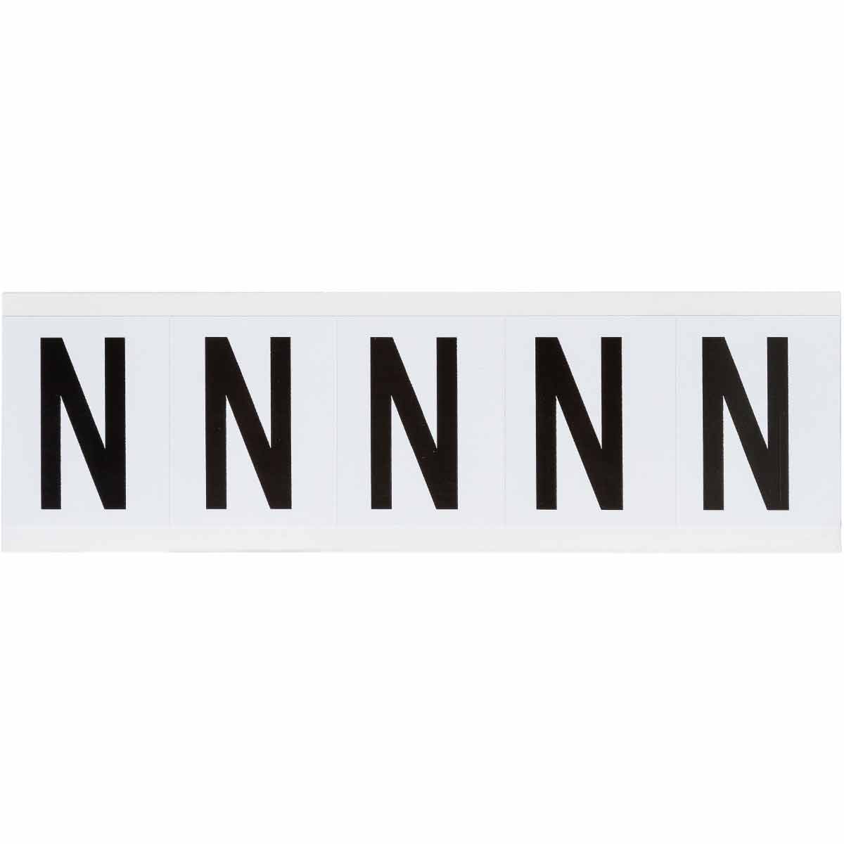 1.938 in Vinyl N&L Black on White N 5/PK