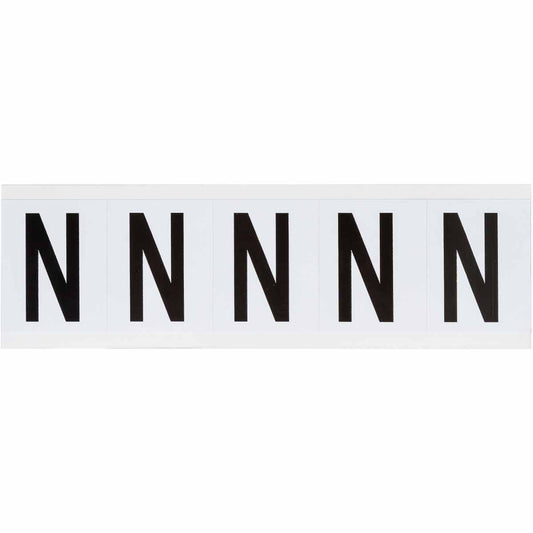 1.938 in Vinyl N&L Black on White N 5/PK