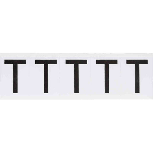1.938 in Vinyl N&L Black on White T 5/PK